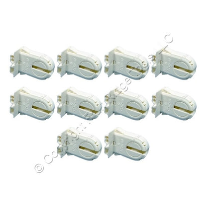 10 Leviton Fluorescent Lamp Holder Light Sockets T12 T8 Bi-Pin Shunted 23653-WWP