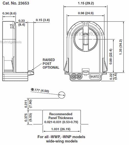 Leviton 23653-WWP Shunted Bi-Pin Fluorescent Lamp Holder Light Socket T12 T8