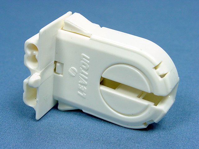 Leviton 23653-WWP Shunted Bi-Pin Fluorescent Lamp Holder Light Socket T12 T8