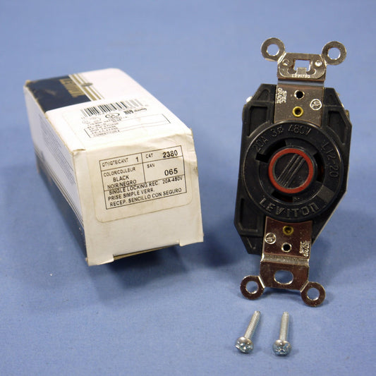 Leviton L12-20 Locking Receptacle Outlet L12-20R 20A 3� 480V 2380-065 Boxed