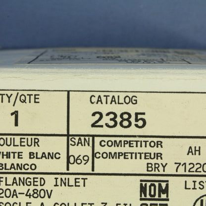 Leviton Locking Flanged Inlet Twist Lock Plug Nema L12-20P 20A 480V 3� 2385