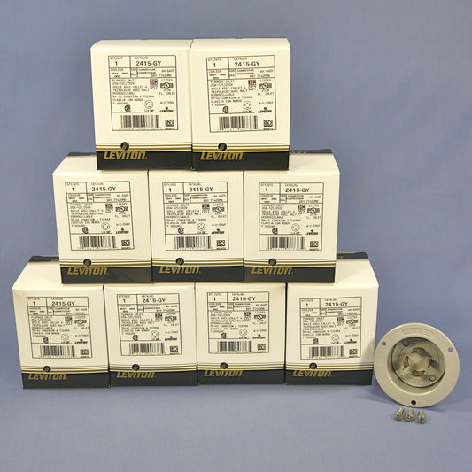 10 Leviton Gray L14-20P Locking Flanged Inlet Twist Plugs 20A 125/250V 2415-GY