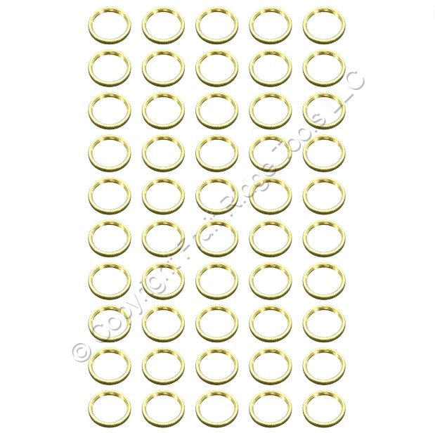 50 Leviton Knurled Brass Nut 13/16-20 Threads for Candelabra Lampholders 25297