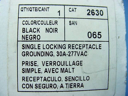 Style Leviton L7-30 Locking Receptacle Twist Lock Outlet 30A 277V 2630 Boxed