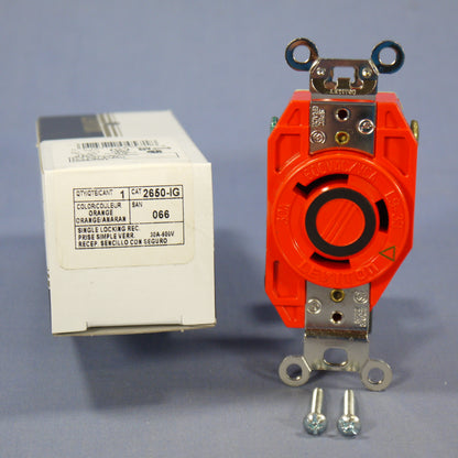 Leviton L9-30R Isolated Gnd Locking Receptacle Outlet 30A 600V 2650-IG-066 Boxed