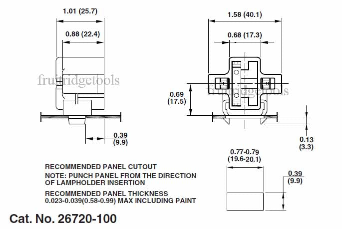 LEV Compact Fluorescent Lampholder Socket 2Pin GX23 Horizontal Snap-In 26720-100