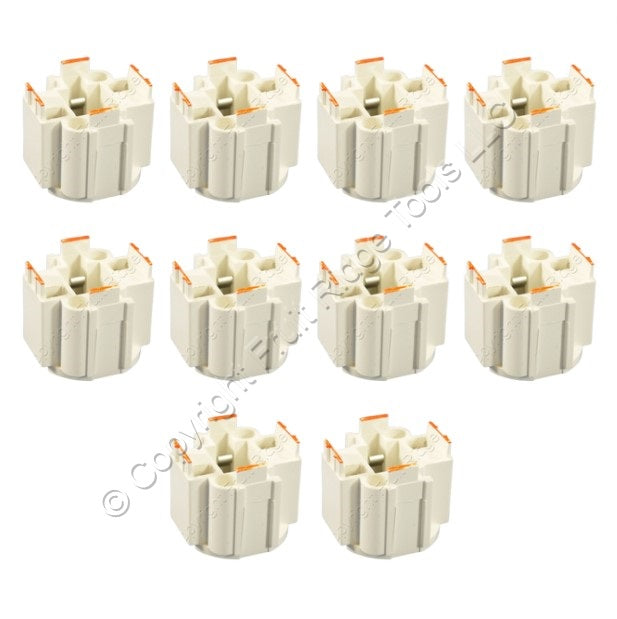 10 Leviton Compact Fluorescent Lampholders Light Sockets Screw Down G24d-3