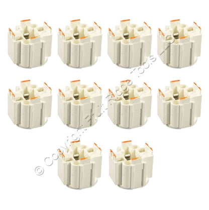 10 Leviton Compact Fluorescent Lampholders Light Sockets Screw Down G24d-3