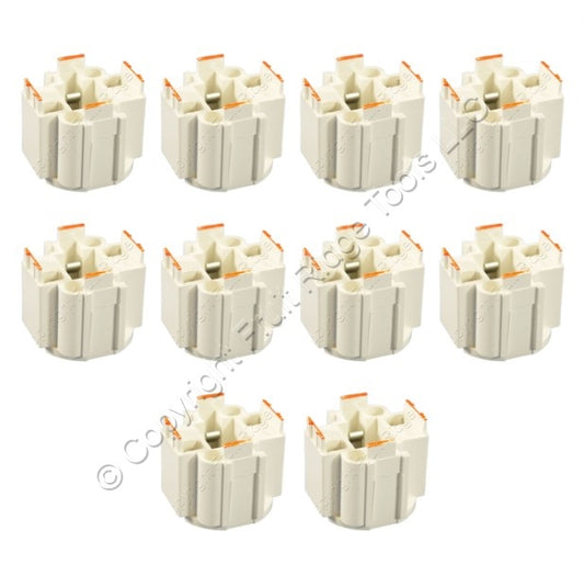 10 Leviton Compact Fluorescent Lampholders Light Sockets Screw Down G24d-3