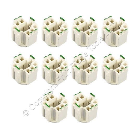 10 Leviton Compact Fluorescent Lampholders Light Sockets Screw Down G24q-2