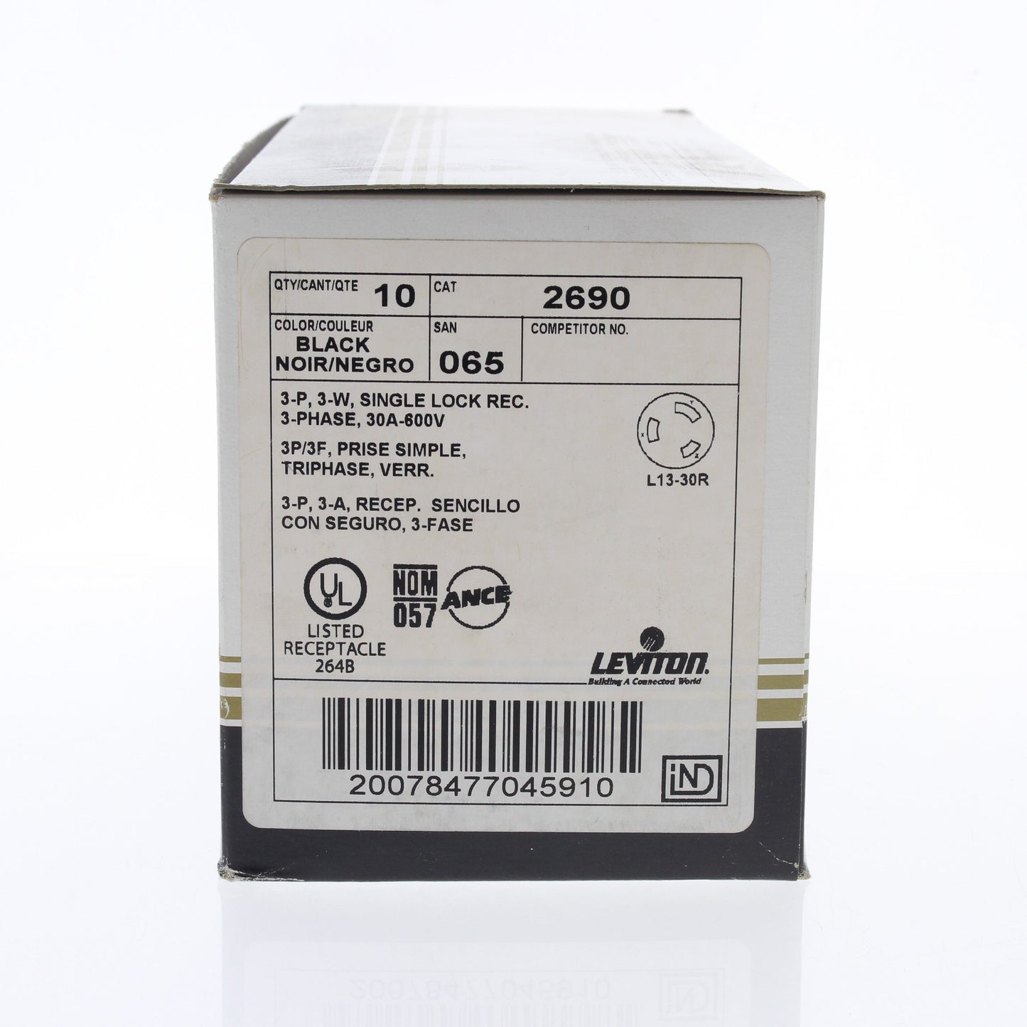Leviton 2690-065 Locking Outlet Receptacles Nema L13-30R 30A 600V 3� 10-Pack