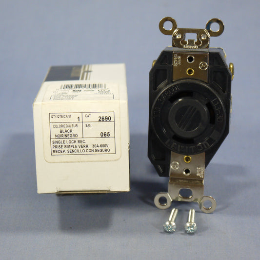 Leviton L13-30 Locking Outlet Receptacle Nema L13-30R 30A 600V 3� 2690-065 Boxed