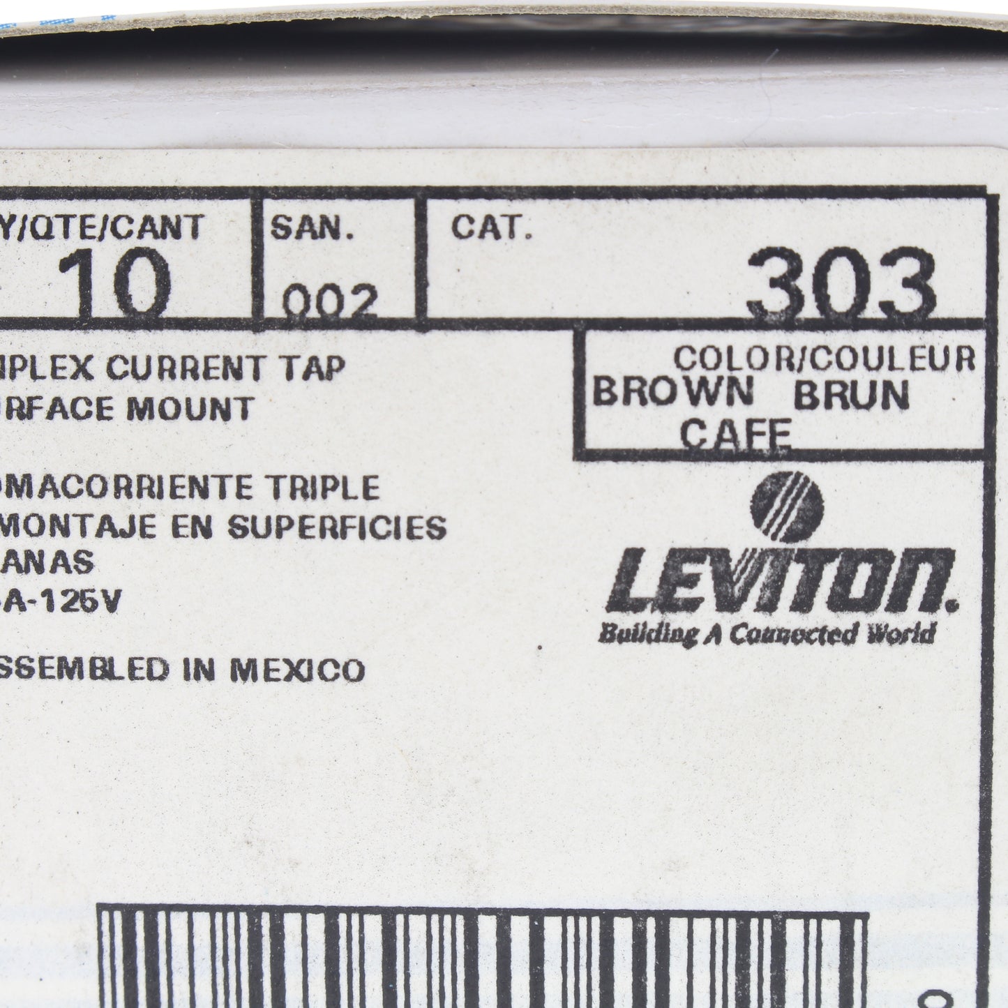 Leviton #303 Brown 15A 2-Prong Female Plug Adapters Connector Outlet 10-Pack