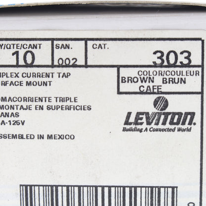 Leviton #303 Brown 15A 2-Prong Female Plug Adapters Connector Outlet 10-Pack