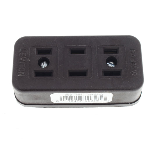Leviton #303 Brown 15A 2-Prong Female Plug Adapters Connector Outlet 10-Pack