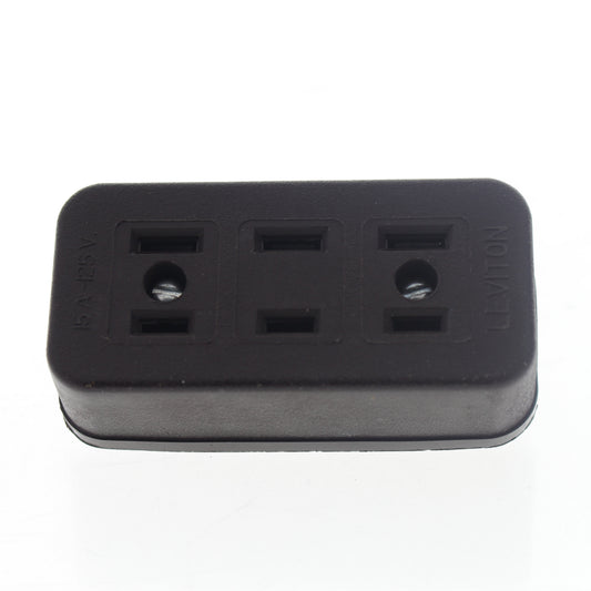 Leviton #303 Brown 15A 2-Prong Female Plug Adapter Connector Electrical Outlet