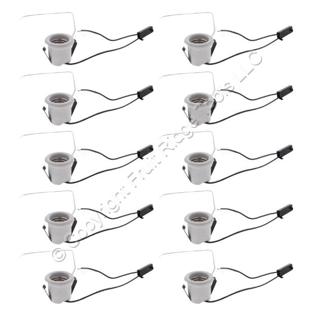 Leviton 31337-910 White Porcelain Lampholders Medium Base Snap-In 660W 10-Pack