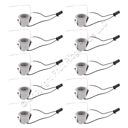 Leviton 31337-910 White Porcelain Lampholders Medium Base Snap-In 660W 10-Pack