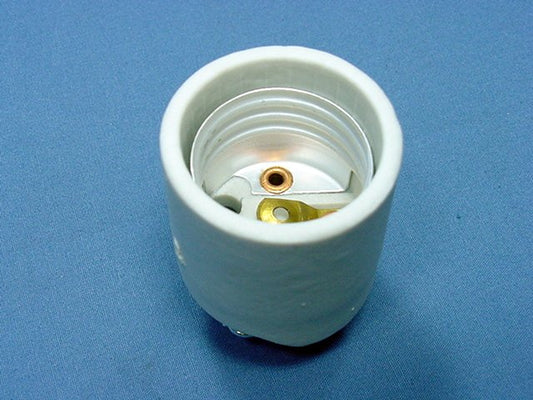 Leviton 3152-8 Medium Base Keyless Porcelain Lamp Holder Socket with Hickey