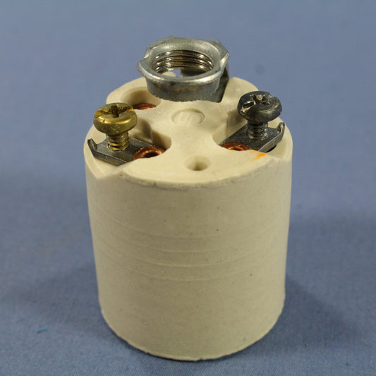Leviton 3152 Medium Porcelain Lampholder Pan Light Socket 1/8" IPS Hickey Bulk