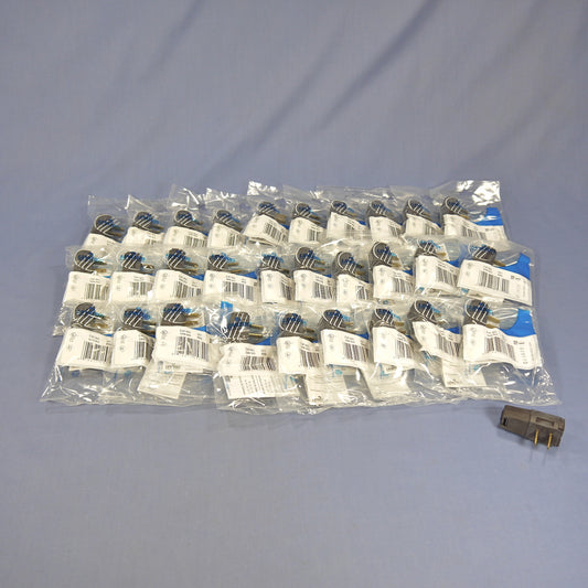 30 Leviton Brown Side Mount Easy-Wire Angle Plugs 15A 1-15P Non-Polarized 321