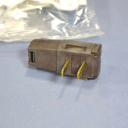 30 Leviton Brown Side Mount Easy-Wire Angle Plugs 15A 1-15P Non-Polarized 321
