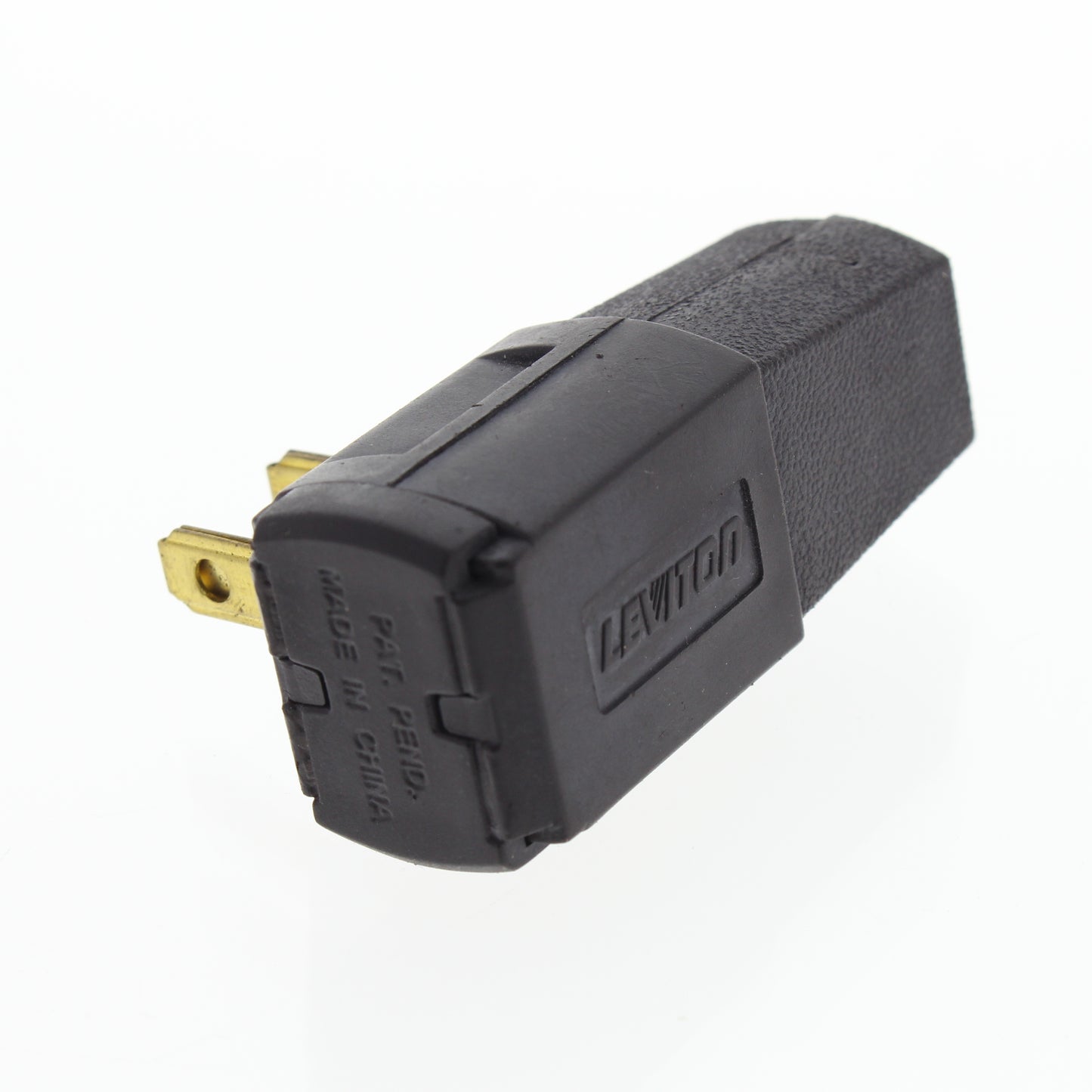 Leviton Black Side Mount Right Angle EZ-Wire Plug 15A 1-15P Non-Polarized 321-E