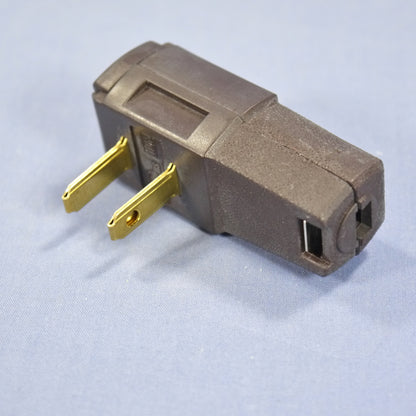 Leviton 321 Brown Side Mount Right Angle EZ-Wire Plugs 15A Non-Polarized 2pcs