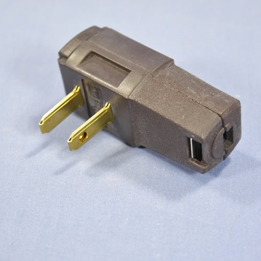 Leviton 321 Brown Side Mount Right Angle EZ-Wire Plugs 15A Non-Polarized 2pcs