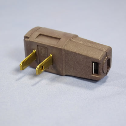 5 Leviton Brown Side Mount Easy-Wire Angle Plugs 15A 1-15P Non-Polarized 321