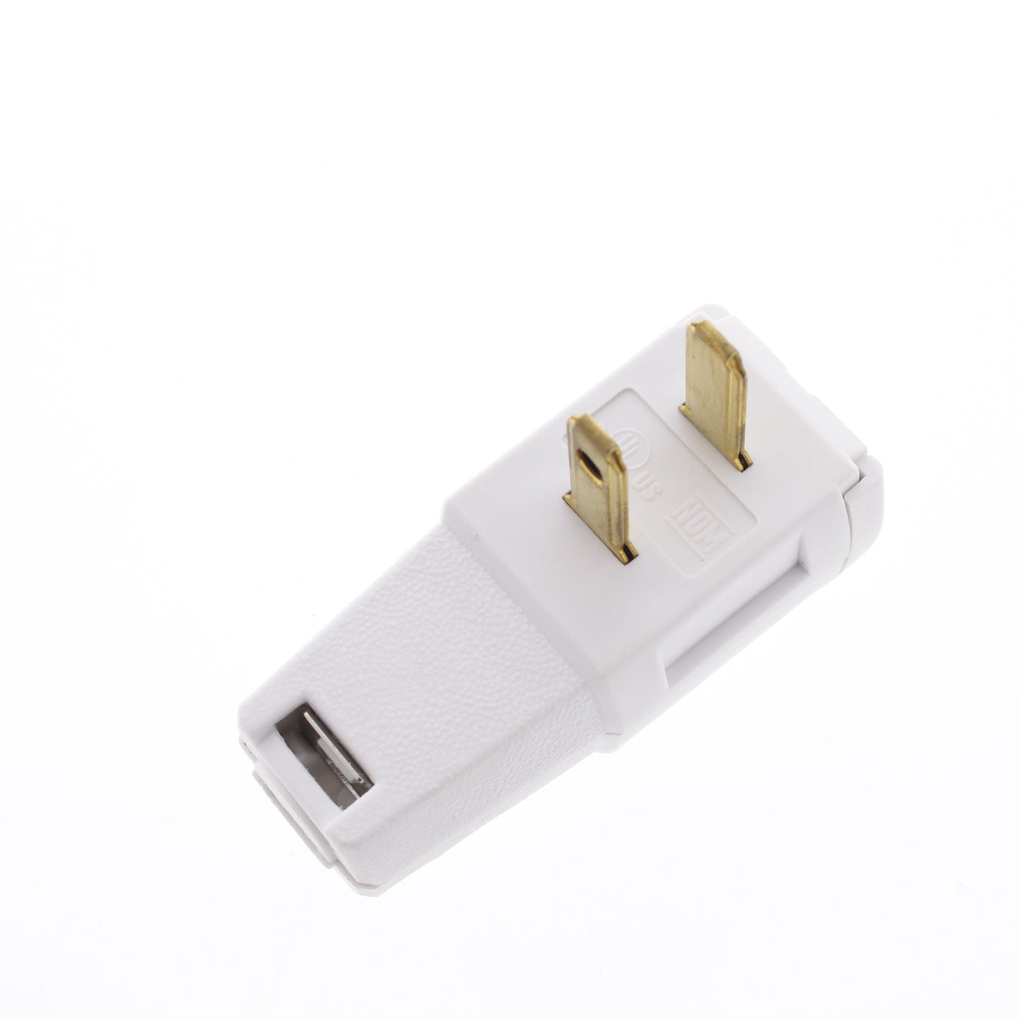 Leviton Side Mount Right Angle Easy-Wire Plug 15A 1-15P 125V Non-Polarized 321-W