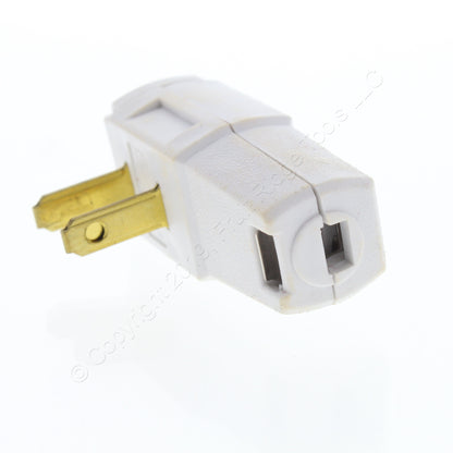 Leviton 321-W White 107PK Blemished Side Mount Plugs 2-PRONG 15A 1-15 107-Pack