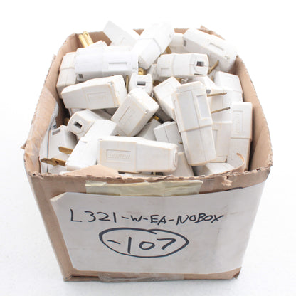 Leviton 321-W White 107PK Blemished Side Mount Plugs 2-PRONG 15A 1-15 107-Pack