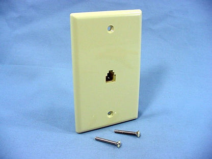 ACE Ivory Modular Phone Jack Wallplate 4-Wire 4-Conductor Telephone Cover 33076
