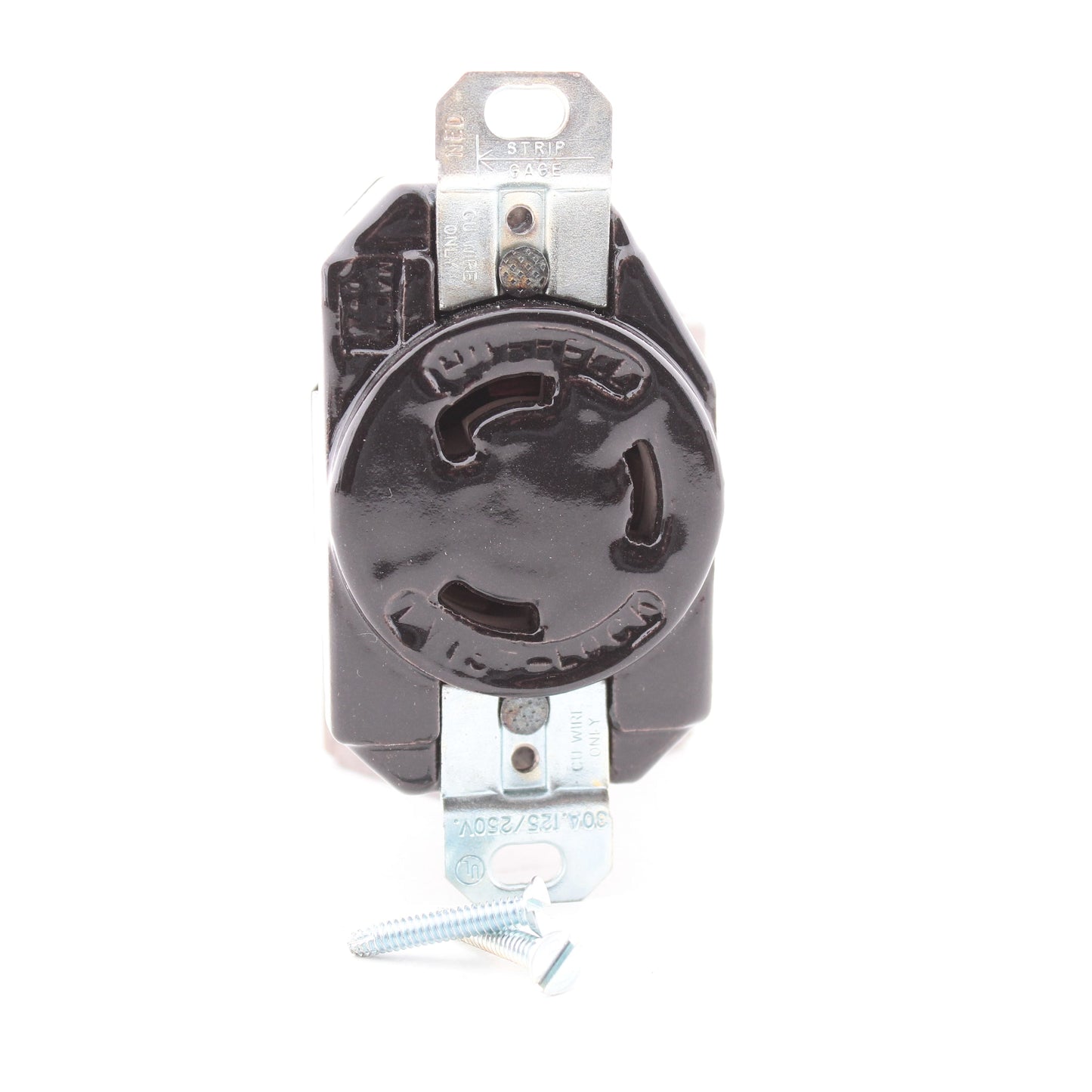 Leviton 3330-000 Industrial Non-NEMA Turn Locking Receptacle Outlet 30A 125/250V