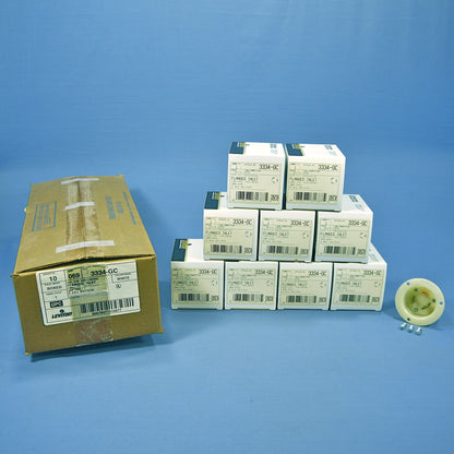 10 Leviton Flanged Twist Locking Inlet Plugs Grounding Non-Nema 30A 250V 3334-GC