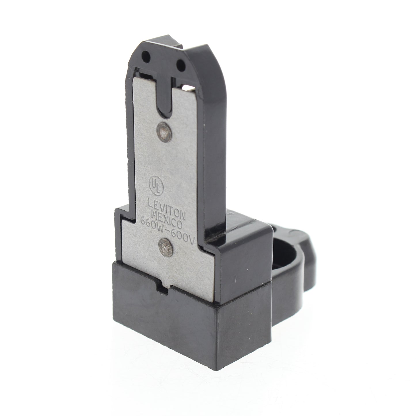 Leviton 391-1E Black Medium Bi-Pin Fluorescent Lampholder Starter Base 2-Screw