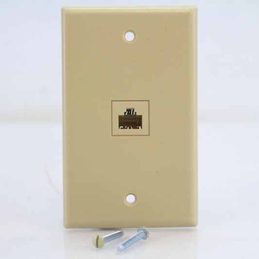 Leviton 40180-I Ivory Type 625B4 Telephone 8-Wire Phone Jack Wallplate Cover