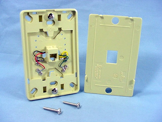Leviton Ivory Phone Jack Mounting Plate Wall Mount Type 630A Telephone 40214-I