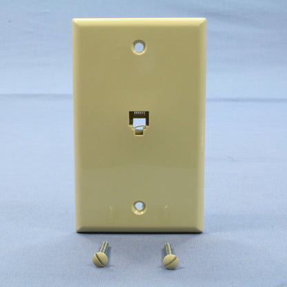 Leviton 40238-I Ivory 6-Wire Modular Jack Telephone Wall Plate Cover Type 625B4