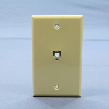 Leviton 40238-I Ivory 6-Wire Modular Jack Telephone Wall Plate Cover Type 625B4