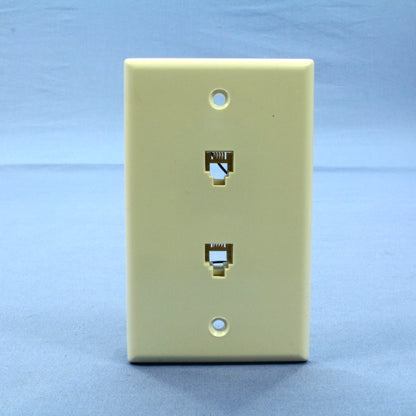 Leviton 40244-A Almond 2-Line Jack 6-Position Wallplate Telephone Type 625B3