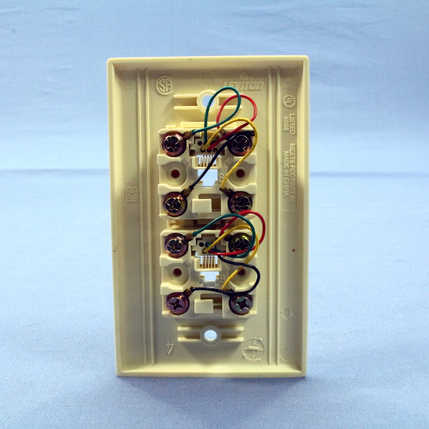 Leviton 40244-A Almond 2-Line Jack 6-Position Wallplate Telephone Type 625B3