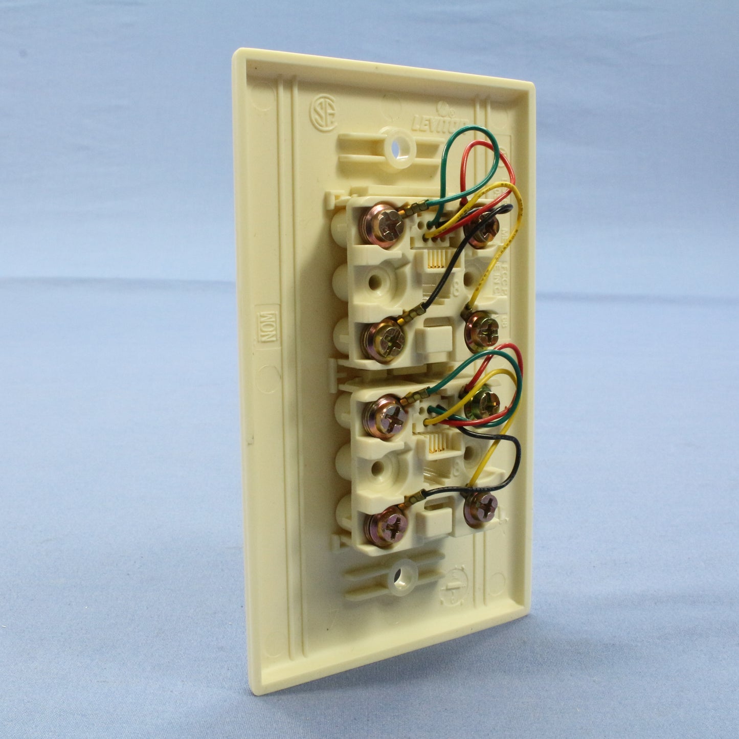 Leviton 40244-A Almond 2-Line Jack 6-Position Wallplate Telephone Type 625B3