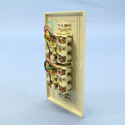Leviton Ivory 2-Line Phone Jack Flush Mount 6-Position Wallplate 625B3 40244-I