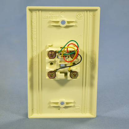 10 Leviton Almond Flush 4-Wire Telephone Jack Wallplates Type 625B4 40249-A