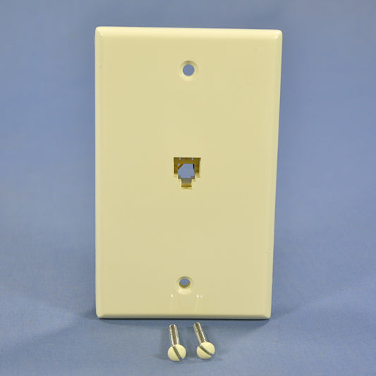 Leviton Almond Flush Mount 4-Wire Telephone Jack Wallplate Type 625B4 40249-A