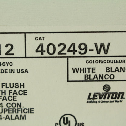10 Leviton White Phone Jack Flush Wallplates 4-Wire Telephone Type 625B4 40249-W