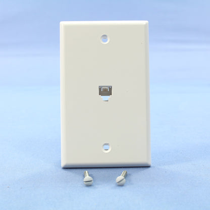 10 Leviton White Phone Jack Flush Wallplates 4-Wire Telephone Type 625B4 40249-W