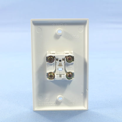 10 Leviton White Phone Jack Flush Wallplates 4-Wire Telephone Type 625B4 40249-W